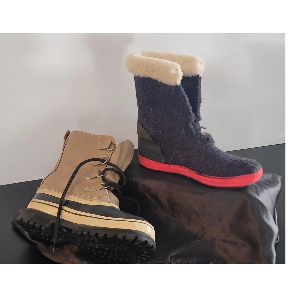 Vintage Sorel Caribou Kaufman Boots Mens 9 Made in Canada Tan Winter Snow Duck